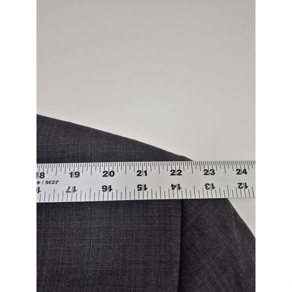 Alta Moda Italia Suit Mens 52 Gray Check Wool Super 120s 2 Piece 47x36 Italy NWT